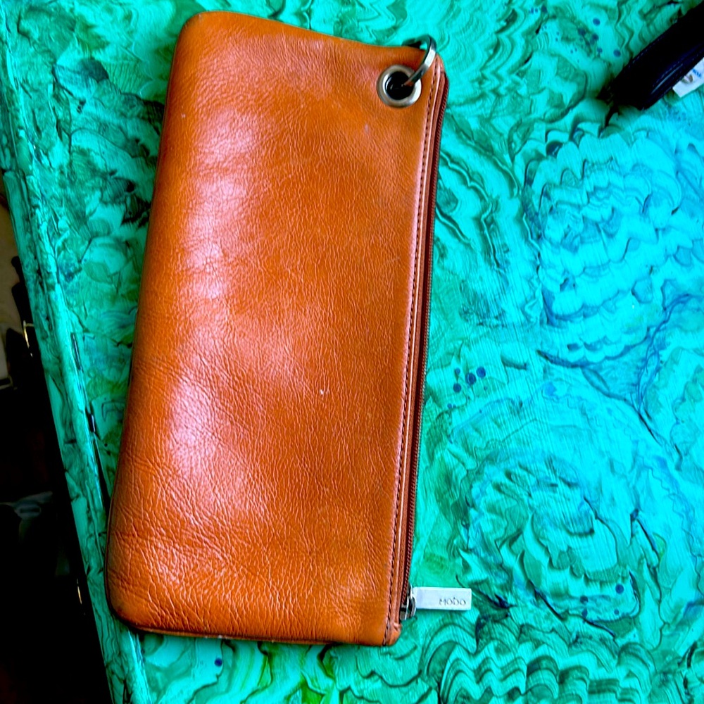 Caramel colored hobo bag